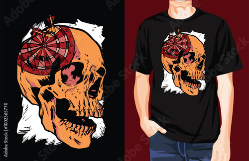 Dart Skull Triple t-shirt design unique idea