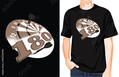 Darts 180 t-shirt design unique idea