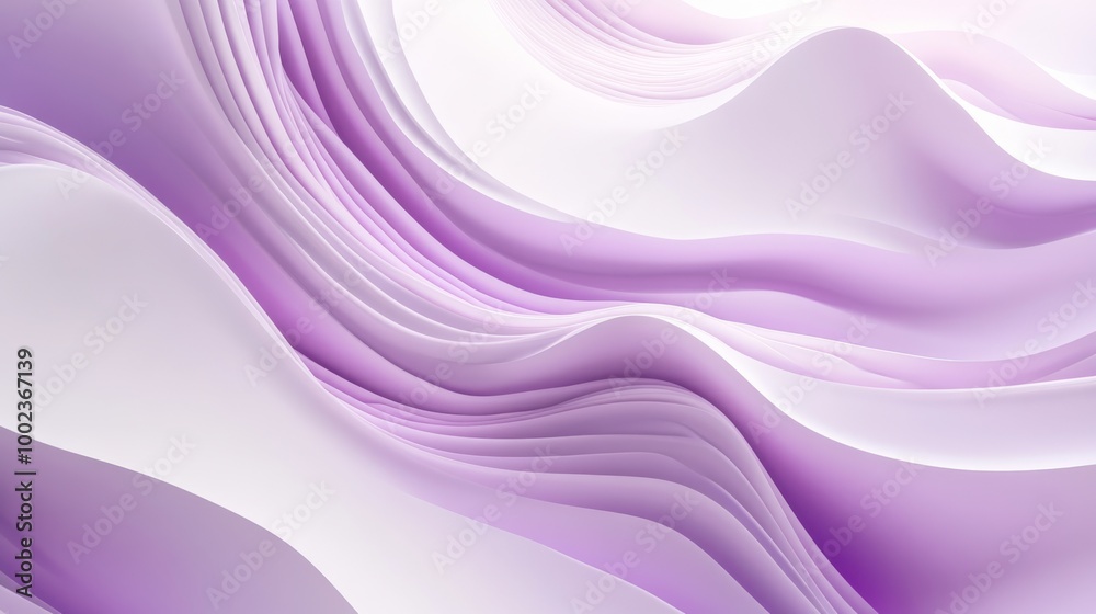 Abstract purple and white wavy pattern, fluid