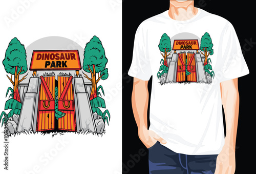 Dinosaur park t-shirt design unique idea