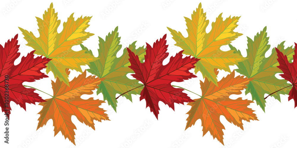 Seamless pattern of maple leaves. Vector illustration. Seamless pattern of maple leaves. Vector illustration.