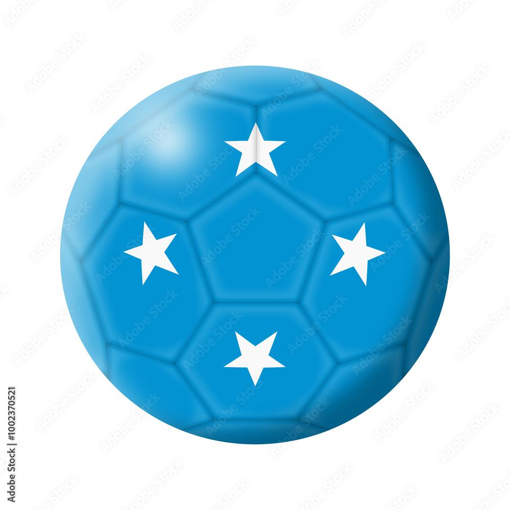 Micronesia soccer ball football 3d illustration