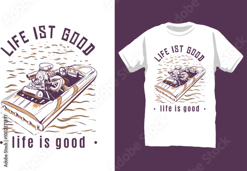 Drag boat vintage t-shirt