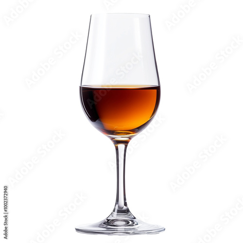 Glass of port wine isolated on transparent or white background 