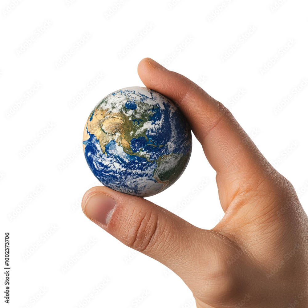 Close up of a hand holding a tiny Earth Close up of a hand holding a tiny Earth