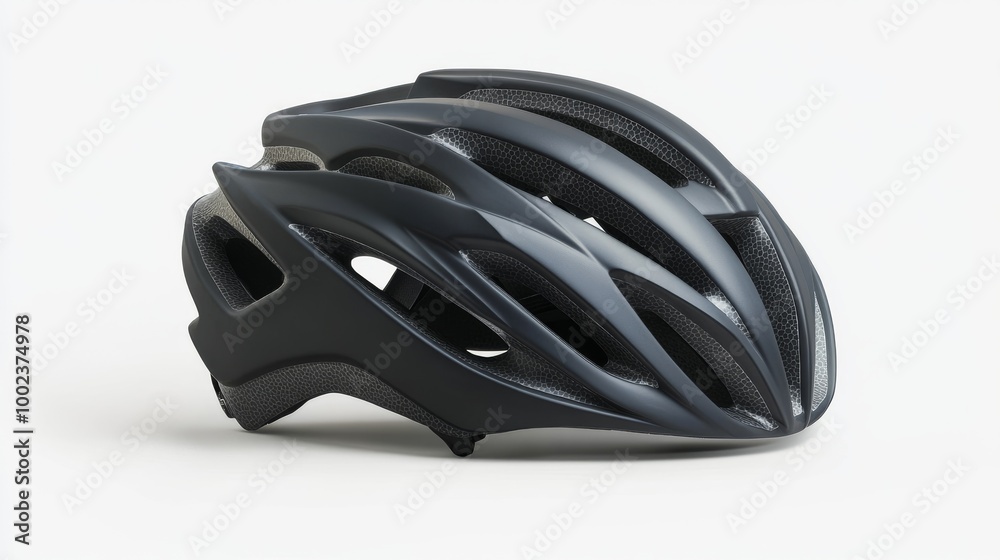 Sleek Black Bicycle Helmet for Safe Cycling in Urban Environments or Outdoor Trails Sleek Black Bicycle Helmet for Safe Cycling in Urban Environments or Outdoor Trails