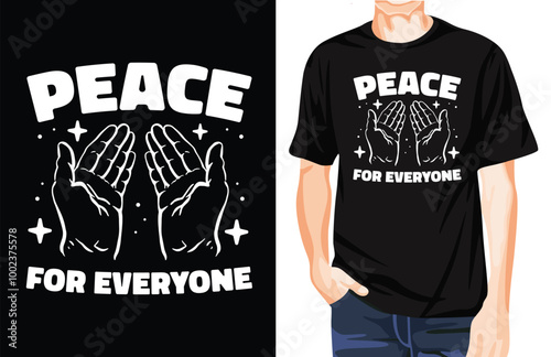 Everyone peace t-shirt design unique idea