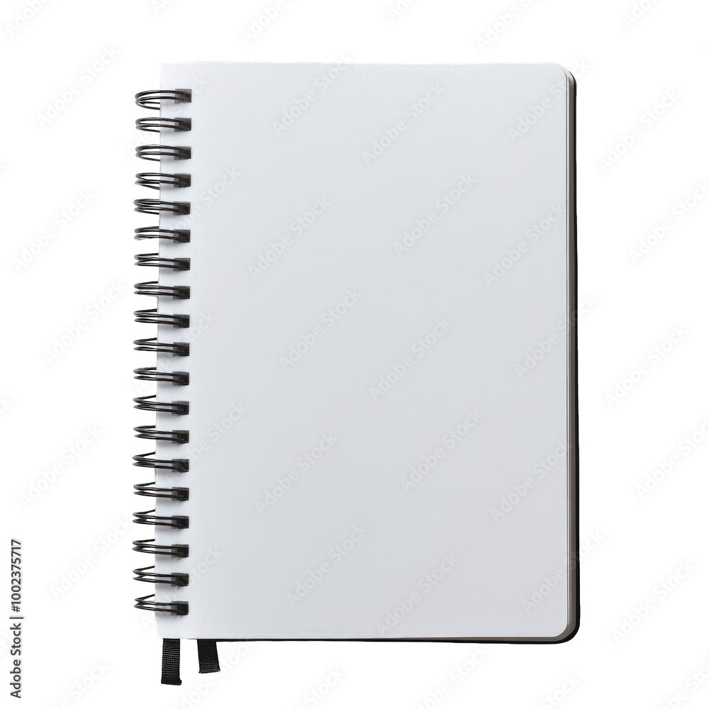Open Spiral notebook on a blank sheet of paper isolated on a cut out PNG transparent background Open Spiral notebook on a blank sheet of paper isolated on a cut out PNG transparent background