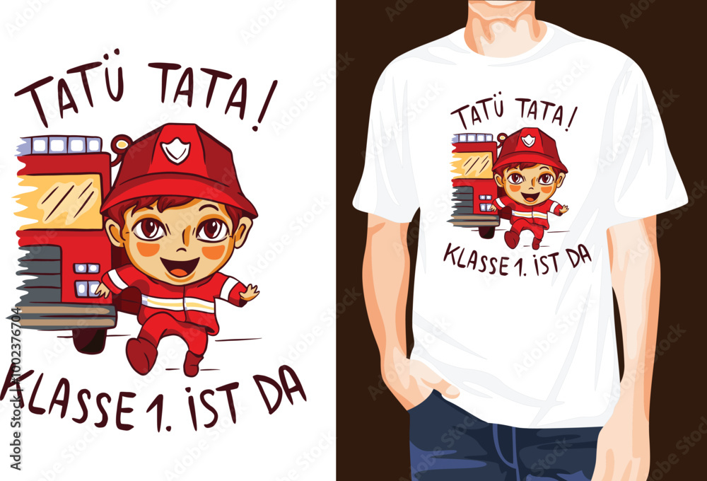 Fire fighter Kid t-shirt design unique idea