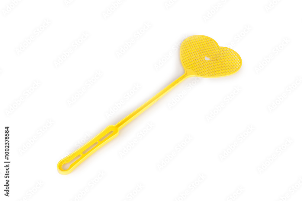 Fly swatter yellow isolated on white background Fly swatter yellow isolated on white background