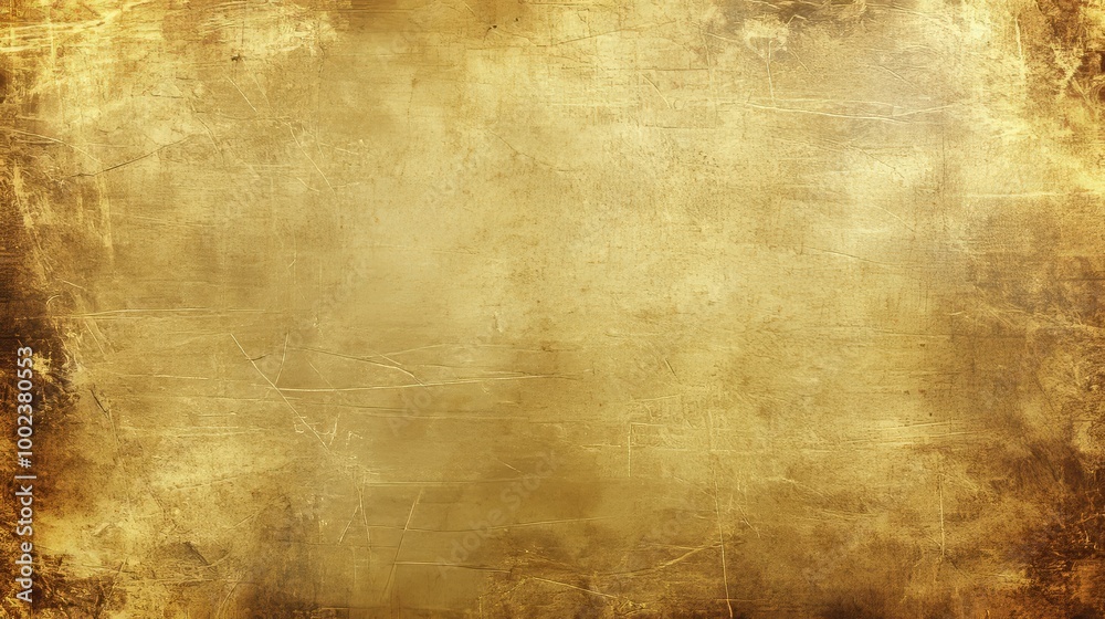 Naklejka premium Abstract Grunge Gold Texture Background, Vintage Metallic Surface with Scratches. Golden Backdrop