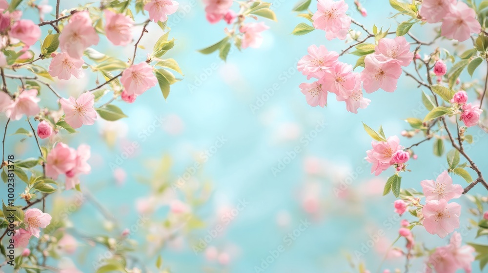 Spring blossoms on a tree, serene background Spring blossoms on a tree, serene background