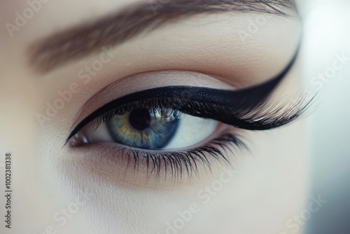 Long Lashes. Closeup of Female Eye with Extreme Length Eyelashes, Perfect Makeup. Fashion Beauty Concept