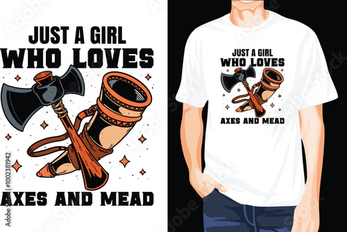 girl axe sand mead t-shirt