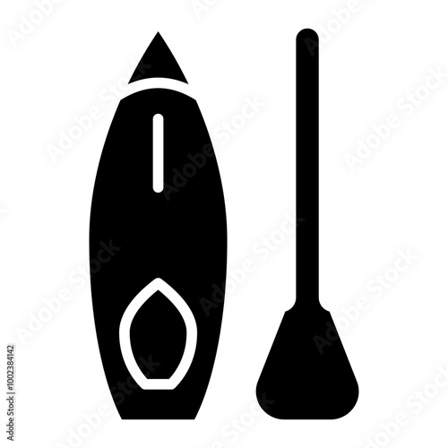 Paddleboarding Icon Style