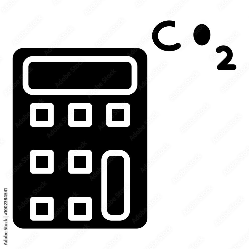 Fototapeta premium Gas Emissions Calculator Icon Style