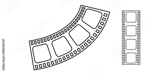 minimalist film strip icon. Perfect for video editing, media projects, or adding a creative touch to your designs, this versatile graphic brings a timeless, retro feel to any project. Vector concept.