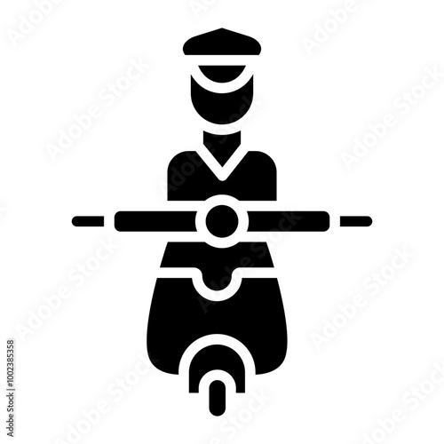 Police Officer On Scooter Icon Style