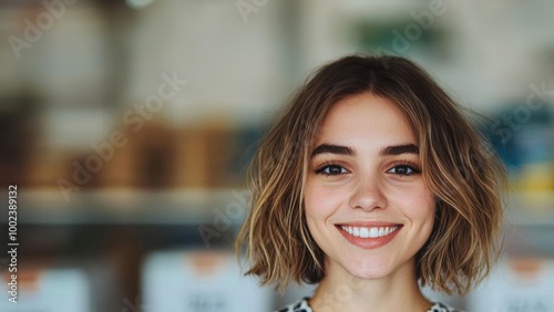 Wallpaper Mural Young woman at a charity booth Torontodigital.ca