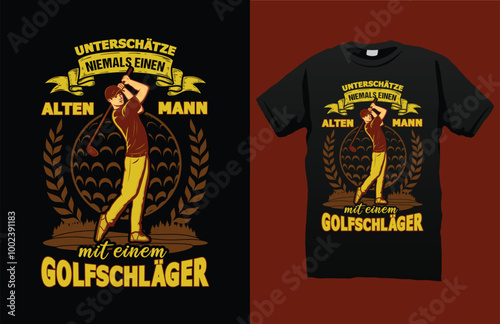 Golf male German text t-shirt design