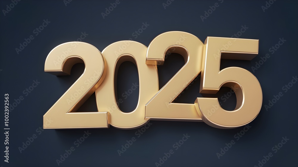 Happy New Year, 2025 text on dark background 3d render concept with metal effect, isolated on snow background. Happy New Year, 2025 text on dark background 3d render concept with metal effect, isolated on snow background.