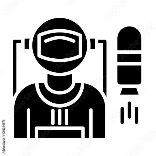 Astronaut Flying Icon Style