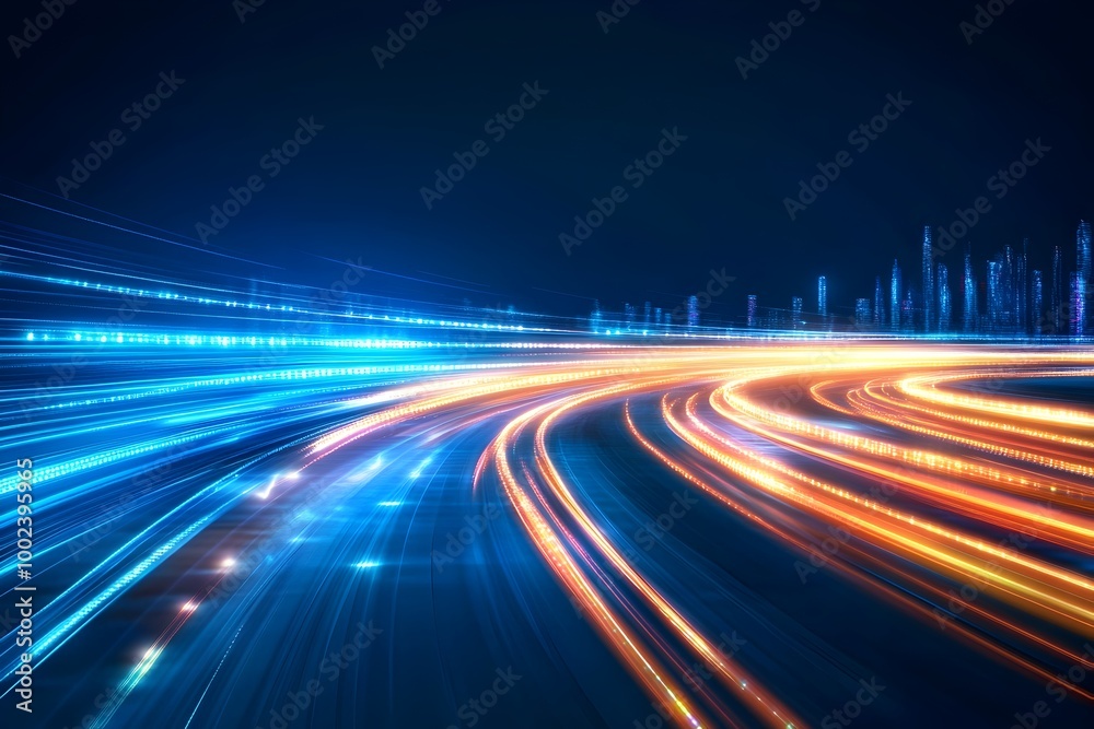 Abstract Digital Background of Colorful Light Streaks Representing Fast Data Transfer Technology Abstract Digital Background of Colorful Light Streaks Representing Fast Data Transfer Technology