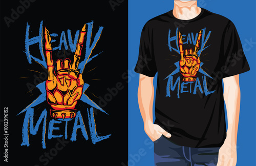 Heavy metal t-shirt design unique idea