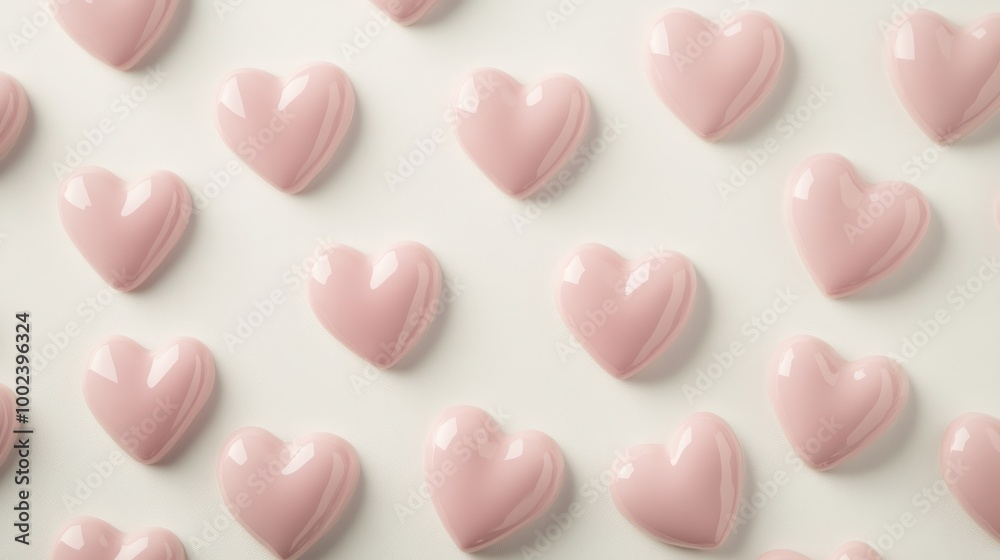Obraz premium Pink heart-shaped patterns on light background