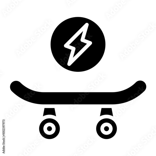 Electric Skateboard Icon Style