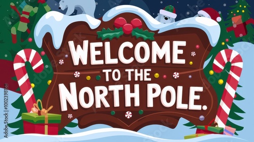 Cheerful Christmas illustration of a 