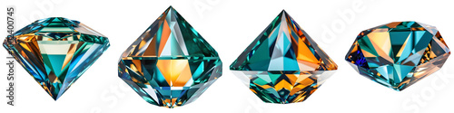 Colorful crystal diamond set isolated