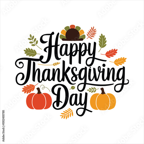 Happy Thanks Giving vector Typography design