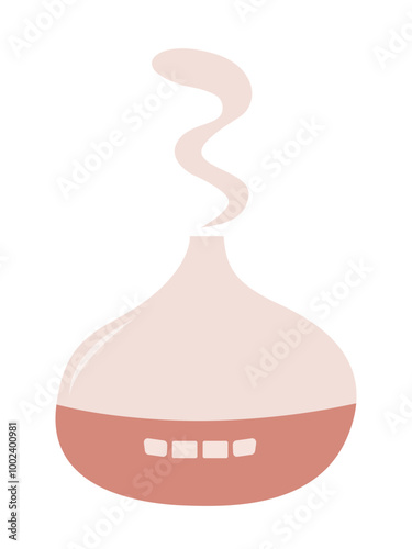 Electric aroma diffuser vector flat illustration. Humidifier diffuser on white background