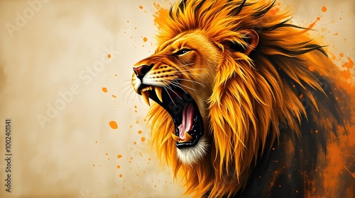 Lion Roar, Gold and Orange