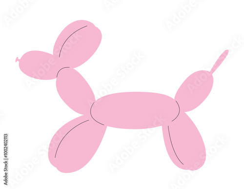 Dog balloon vector flat illustration