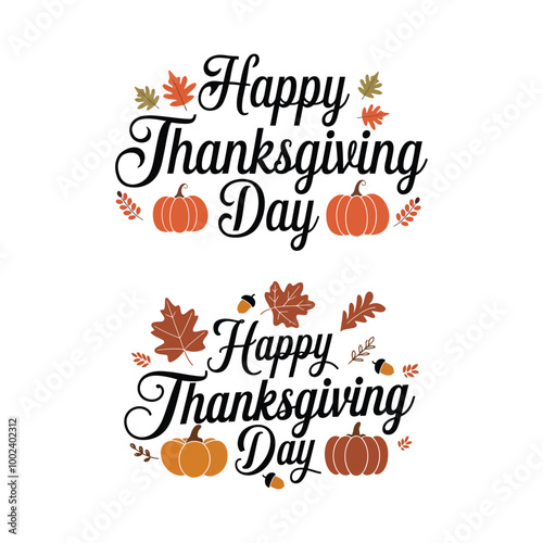 Happy Thanks Giving vector Typography design