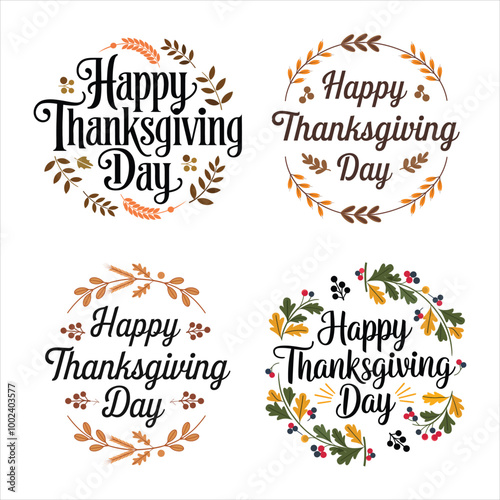 Happy Thanks Giving vector Typography design