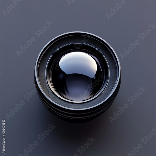 3D Camera Lens Icon: Essential Photography Gear Illustration Logo