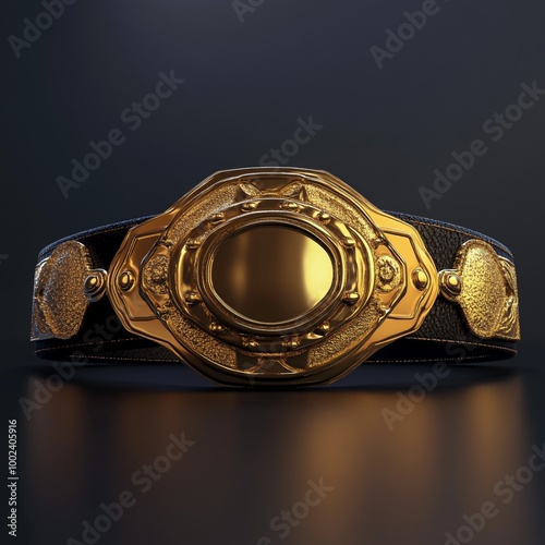3D Championship Belt Icon: Winner's Award Illustration Logo