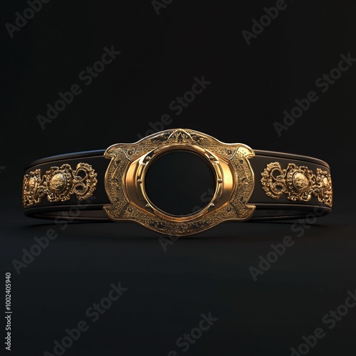 3D Championship Belt Icon: Winner's Award Illustration Logo