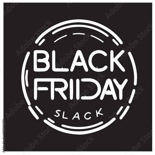 Black friday neon logo black vector black color silhouette white color background