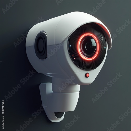 3D Surveillance Icon: Digital Monitoring System Illustration Logo