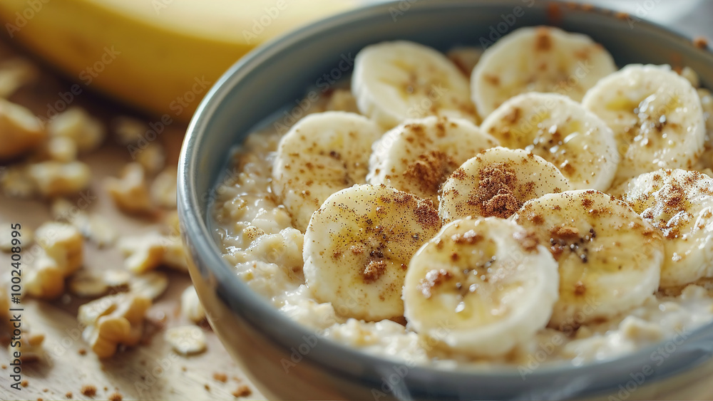 Oatmeal with Sliced Banana and a Sprinkle of Cinnamon - 5 Oatmeal with Sliced Banana and a Sprinkle of Cinnamon - 5