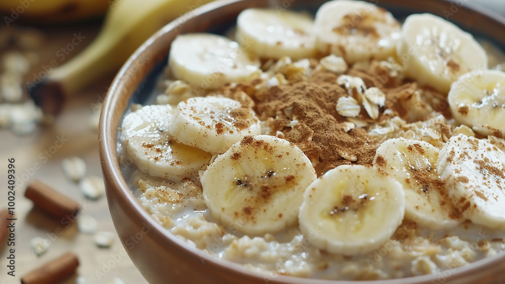 Oatmeal with Sliced Banana and a Sprinkle of Cinnamon - 3 Oatmeal with Sliced Banana and a Sprinkle of Cinnamon - 3