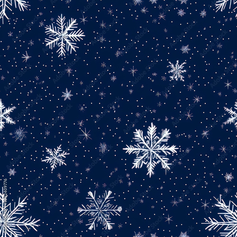 The snowflakes are white and blue The snowflakes are white and blue