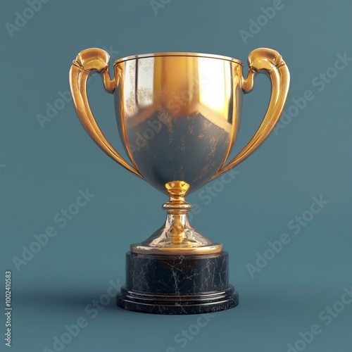 3D Excellence Trophy Icon: Award of Distinction Illustration Logo