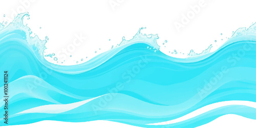 Transparent abstract soft blue and green abstract water color ocean wave texture background. Banner Graphic Resource as background for ocean wave and water wave abstract graphics	