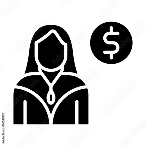 Female Croupier icon style