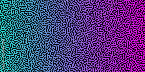 Abstract Reaction-diffusion Turing pattern natural texture pink and blue  gradient color scheme. Linear design with biological algorithm psychedelic background. Reaction-diffusion or truing patter